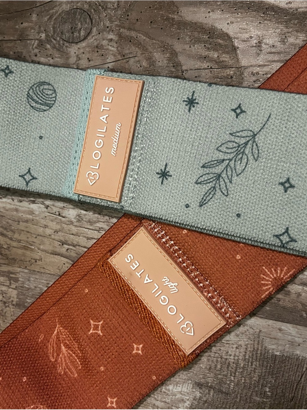 Resistance Bands Set in Light Blue and Rust